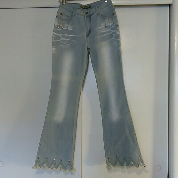 Longjume Jeans Long Jumei Shaggy Cropped Safety Pin Jeans Poshmark